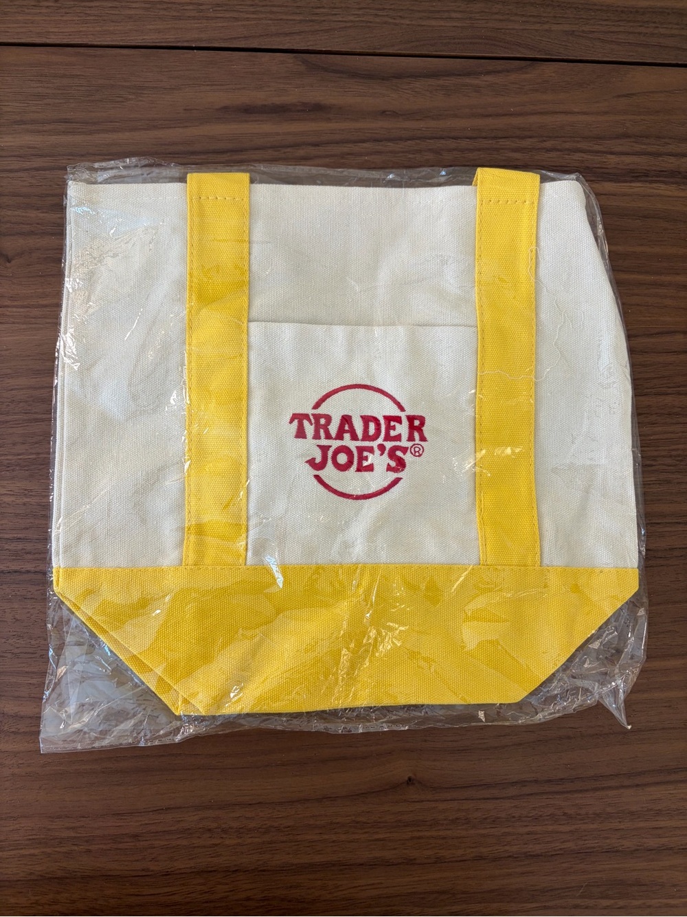 Trader Joe’s Mini Pastel Canvas Tote Bag Yellow New with Tag